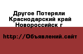 Другое Потеряли. Краснодарский край,Новороссийск г.